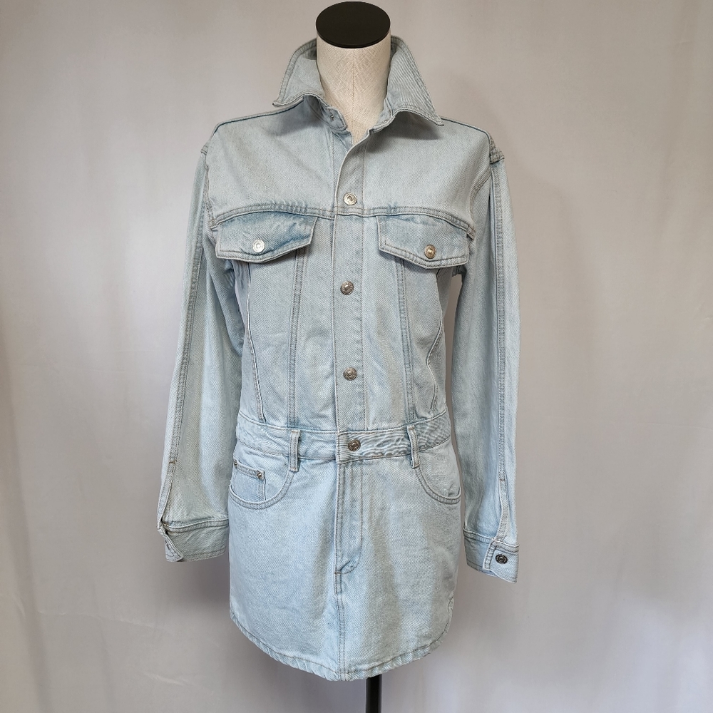 Zara Denim Skirt Romper Jumpsuit